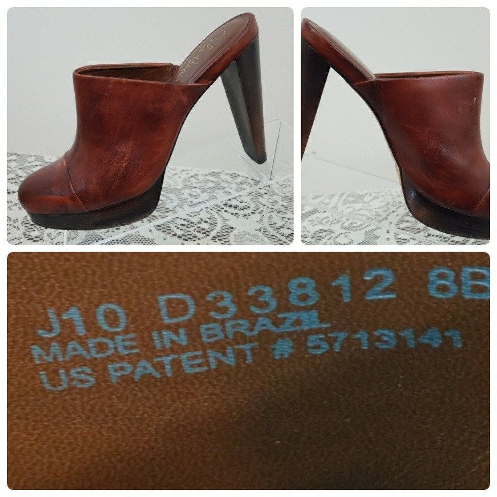 COLE HAAN Women's Leather Mules Clogs Brown Sz 8B